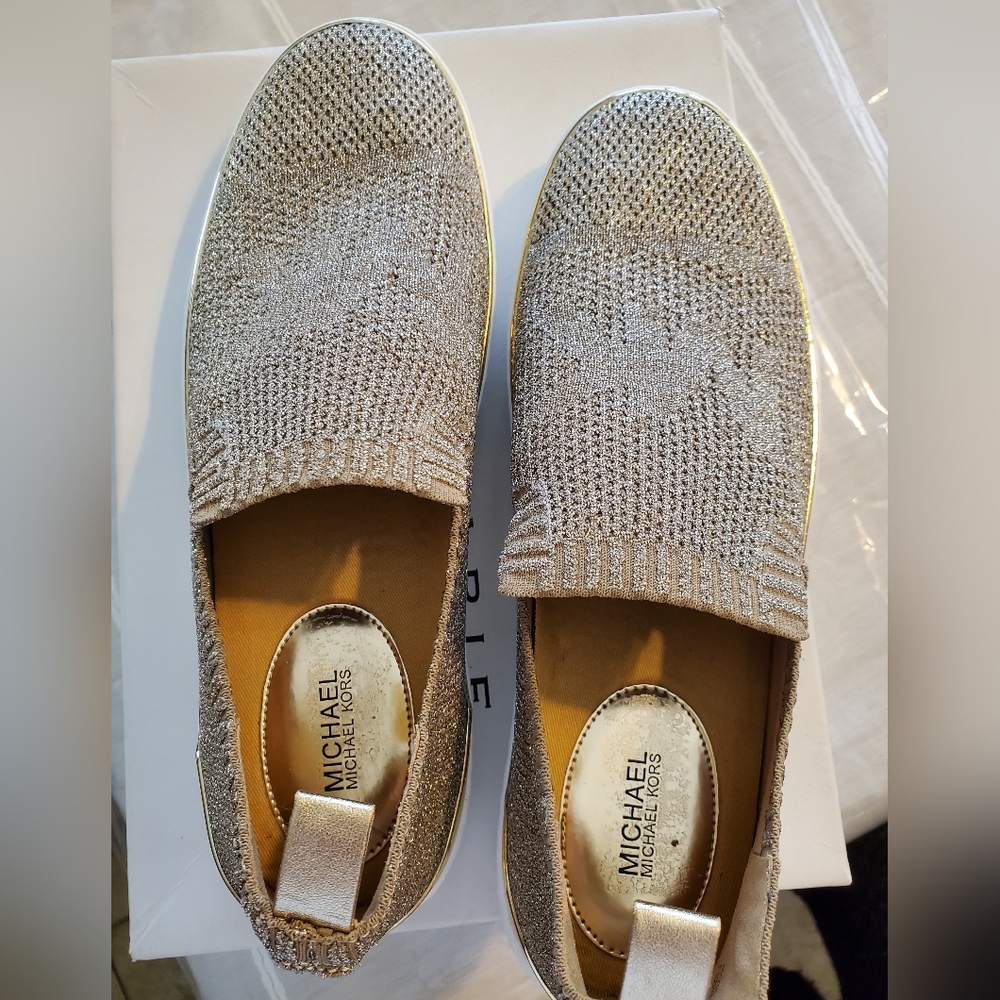 Michael Kors Metallic Knit Slip-On Shoes